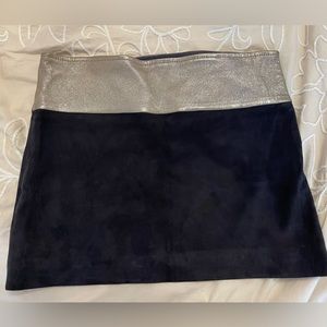 Suede navy mini skirt
